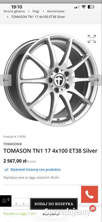 Felgi tomason tn1 4x100 r17 Będzin