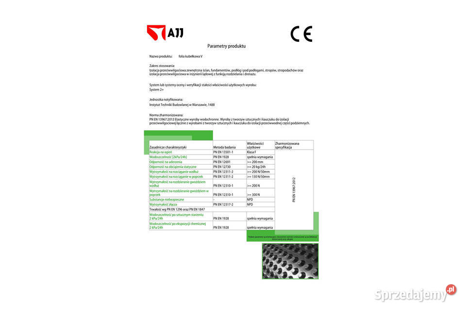 Folia kubełkowa 8mm fundamentowa do fundamentów Warszawa sprzedam