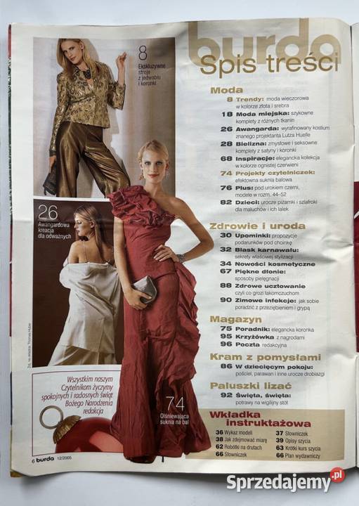 Burda 122005 polska edycja moda wieczorowa Czasopisma sprzedam