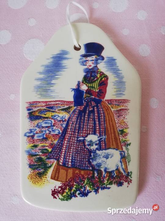Porcelanowa podkładka z widokiem w formie Antyki, Sztuka, Kolekcje Gorlice
