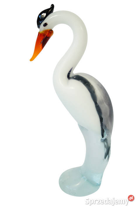 Figura szklana Murano style CZAPLA Gizałki