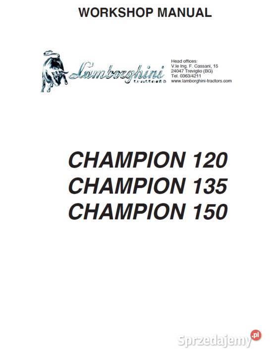 LAMBORGHINI Champion 120 135 150 instrukcja Gdańsk