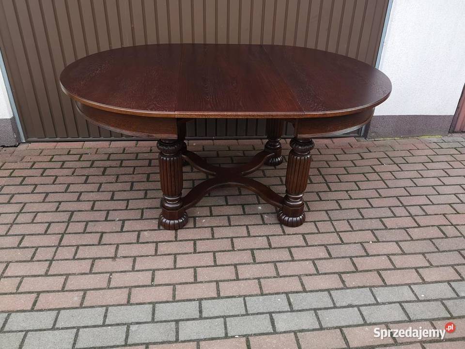 Stół Okrągły Dębowy Zjawiskowy Duży Antyk Stary Swarzędz