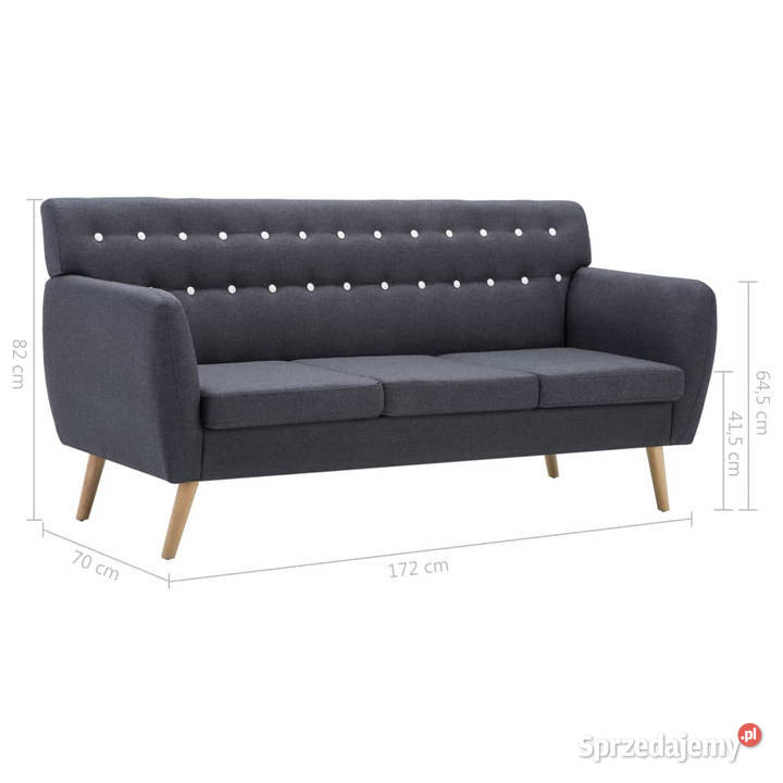 3osobowa sofa tapicerowana tkaniną 172x70x82 Meble