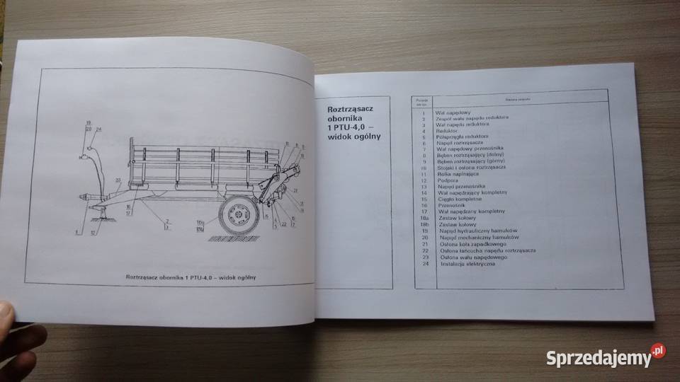 Rozrzutnik obornika 1PTU 40 katalog czesci Pozostałe Stalowa Wola