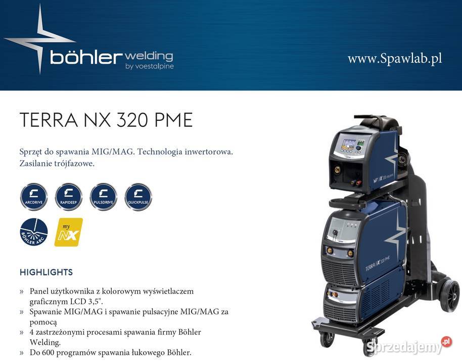 Bhler Selco TERRA NX 320 PME Półautomaty spawalnicze wielkopolskie Krotoszyn