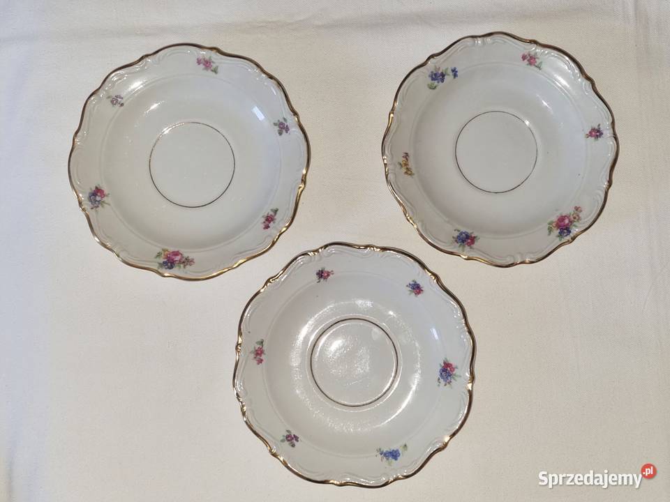 3 spodkitalerzyki porcelana Wałbrzych PRL Wyposażenie wnętrz Warszawa sprzedam