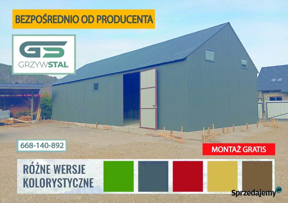 Garaż Blaszany HALA MAGAZYNOWA Magazyn Wiata