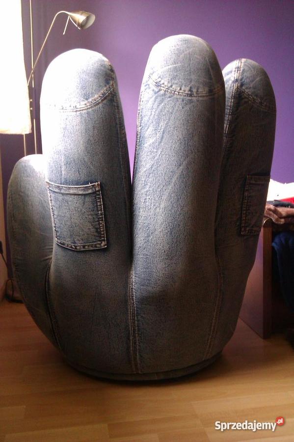 Fotel DŻINSOWA DŁOŃ Fotele i pufy Kraków sprzedam