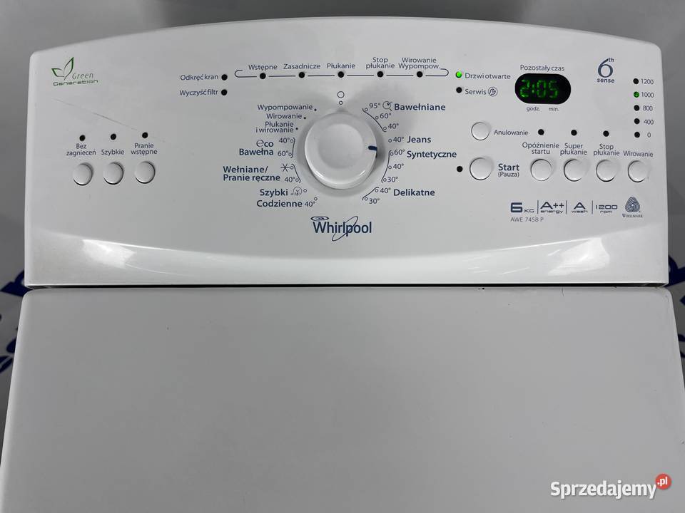 Pralka Whirlpool góry Wsad 6 1200 ob A
