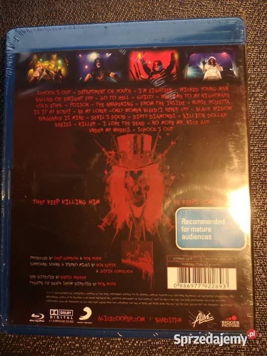 Sprzedam koncert na płycie Blu Ray Alice Cooper Katowice sprzedam