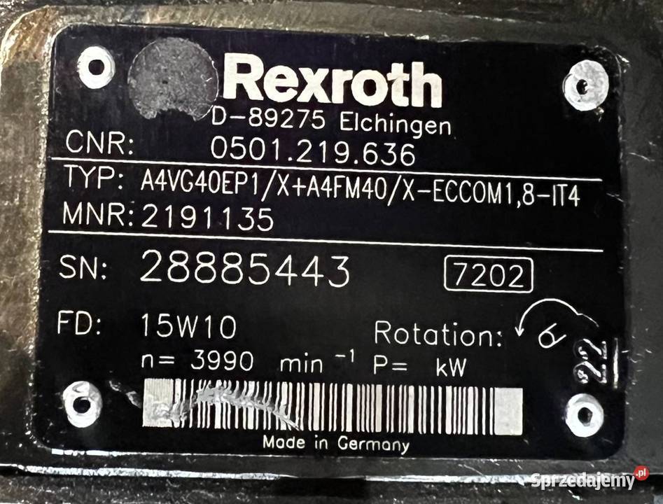 Rexroth A4VG40EP1 X A4FM40 X ECCOM1 8 IT4 Poznań