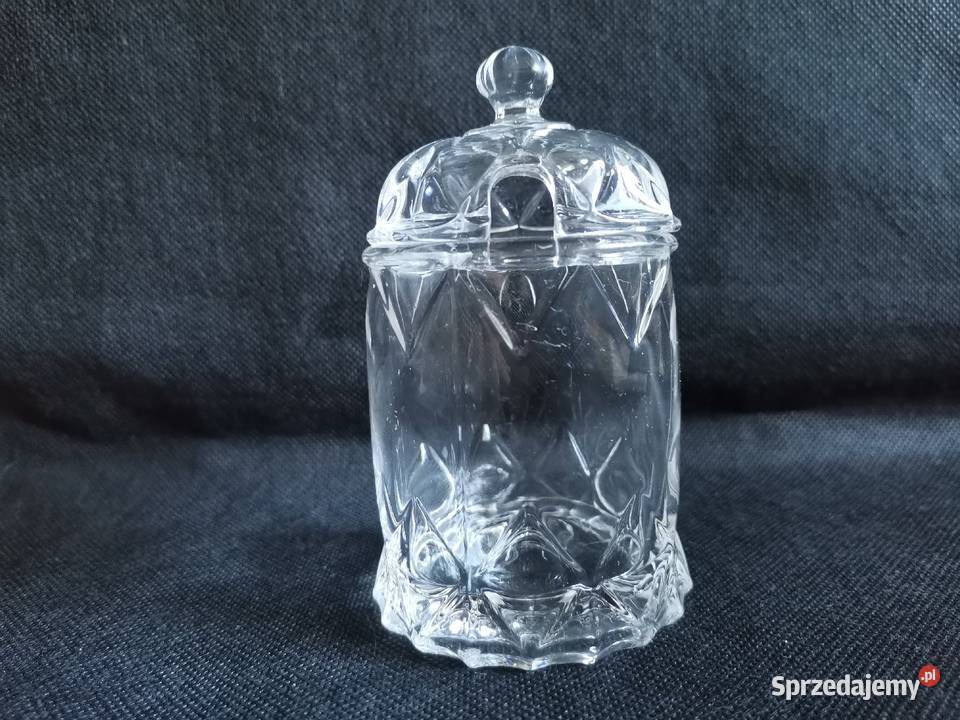 Stara przedwojenna musztardniczka szkło Art Deco Siemianowice Śląskie