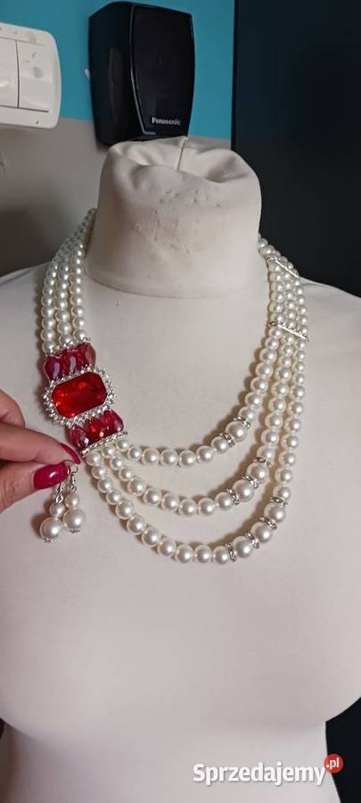 Komplet perełki Zestawy biżuterii Ostrowąs