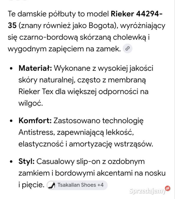 Rieker Bogota półbuty trzewiki buty skórzane Damskie Sędziszów Małopolski