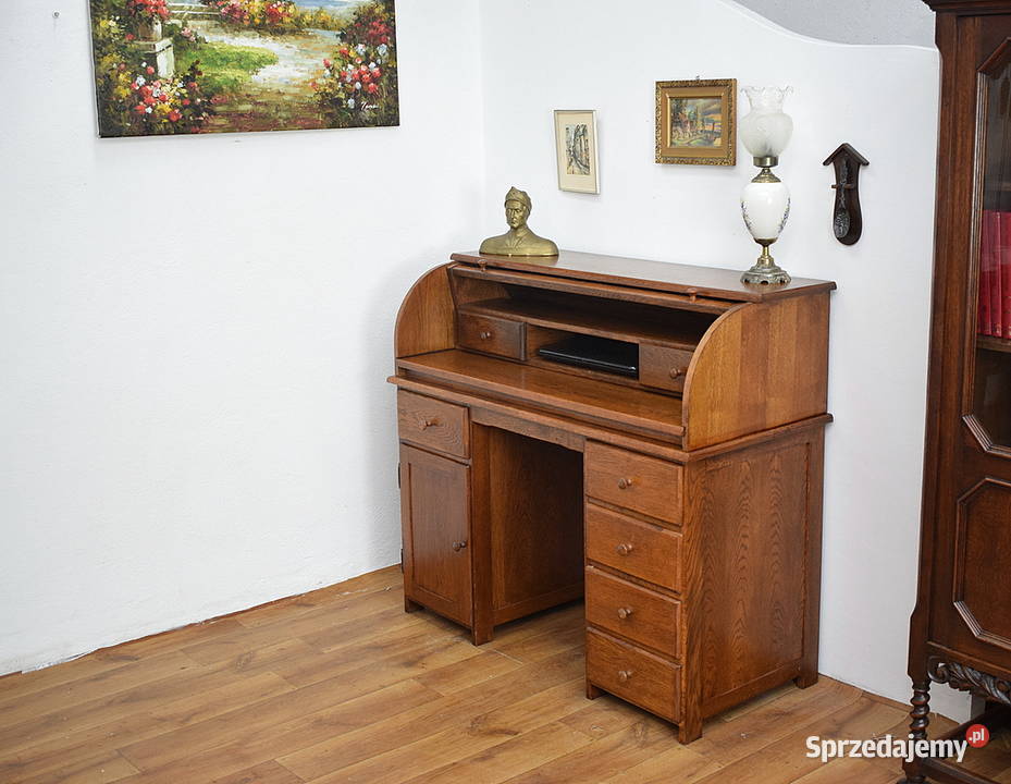 DĘBOWA SEKRETERA Z ROLETĄ BIURKO SEKRETARZYK Świdnica