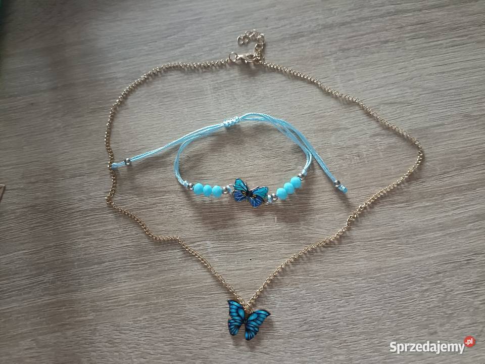 Naszyjnik damski niebieski motyl plus Kwidzyn