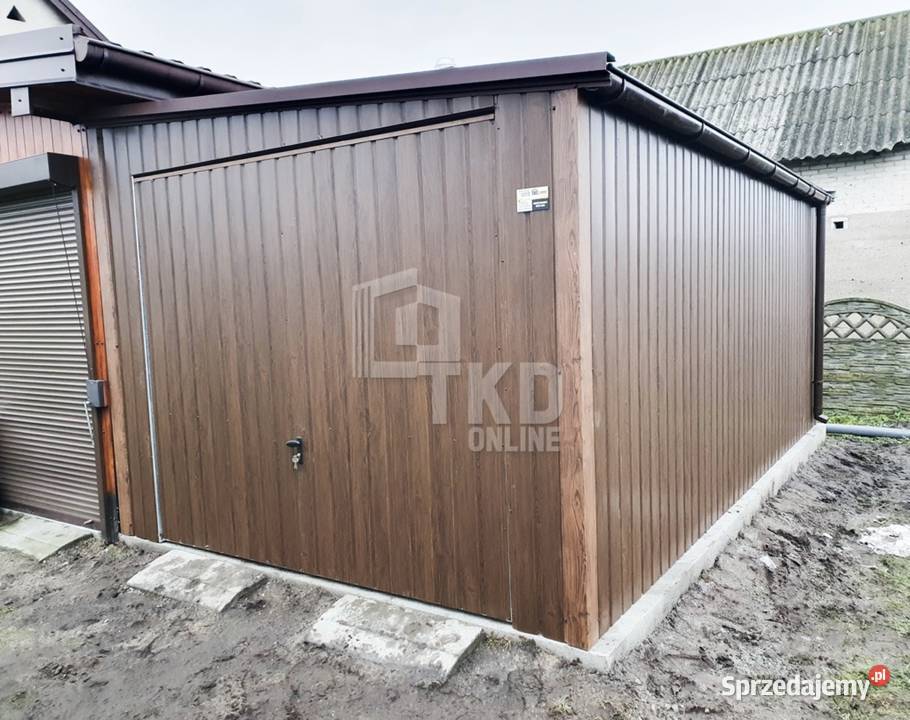 Garaż Blaszany 35x5 Brama uchyln drewnopodobny pomorskie Miastko sprzedam