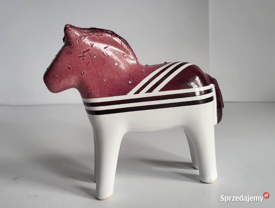 Koń Figurka Konik ceramiczny ręcznie malowany Sierakowice
