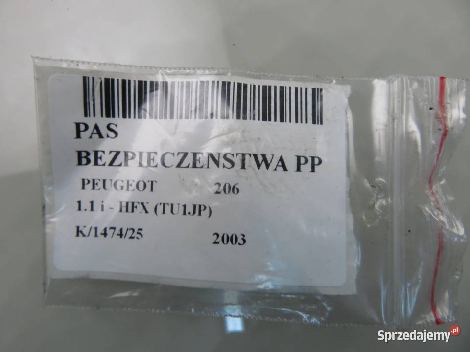 PAS PRAWY PRZEDNI PEUGEOT 206 96468610XX osobowe sprzedam
