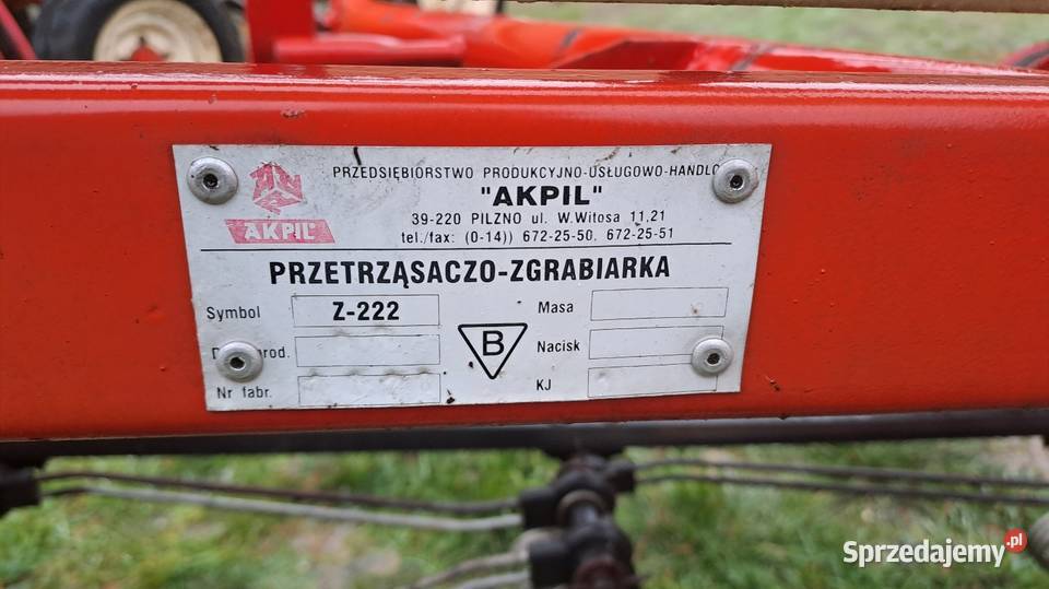 Przetrzasarko Zgrabiarka tasmowka Akpil nieuszkodzony Szczucin