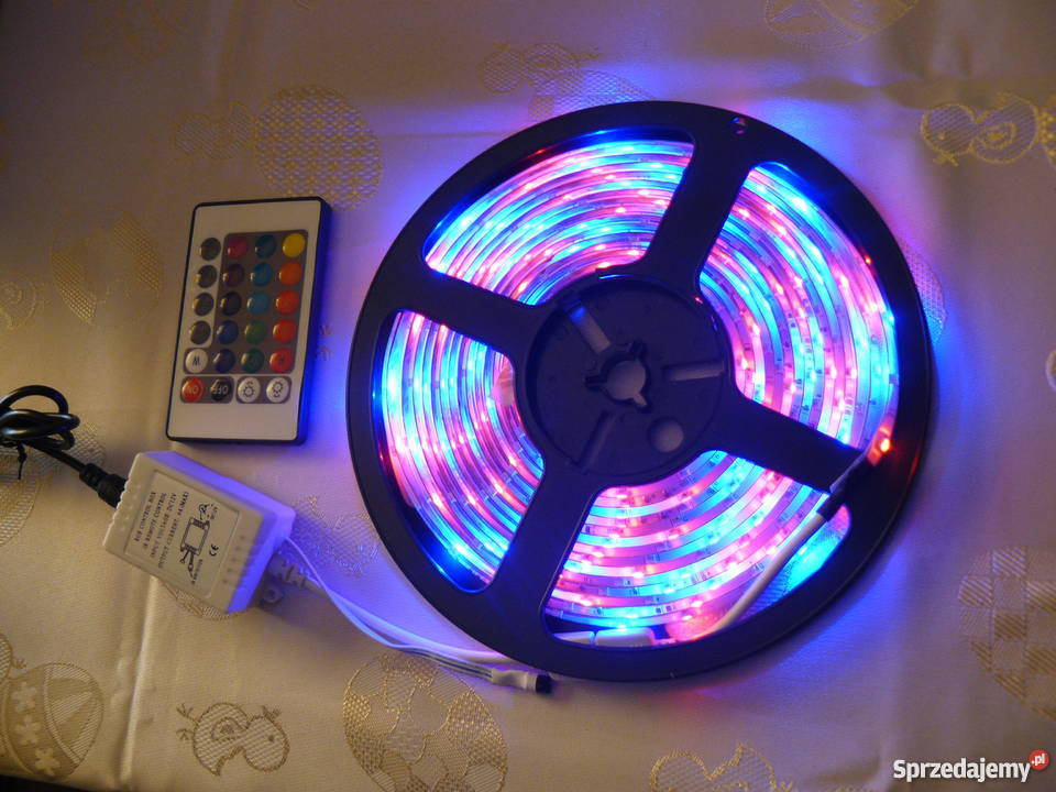Tasma led 5 metrów RGB pilot zasilacz lubuskie