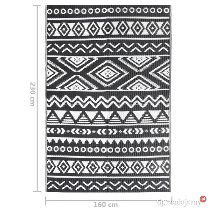 Dywan zewnętrzny czarny 160 x 230 PP WM316979 Warszawa