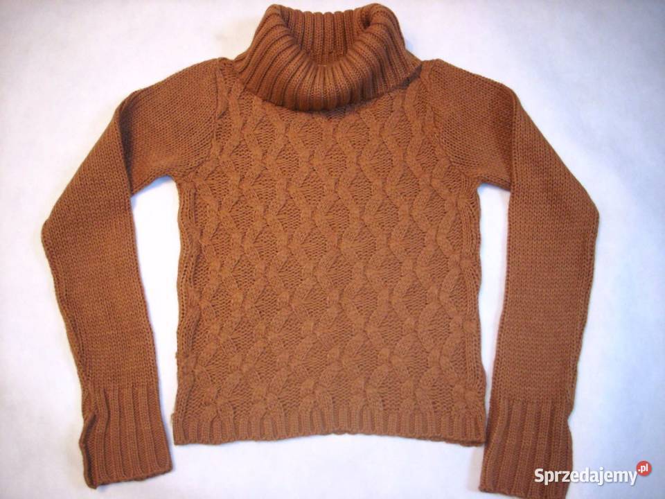 Karmelowy Ciepły Sweter Splot Golf j Nowy 36 38 Rozmiar 36(S) małopolskie Nowy Sącz