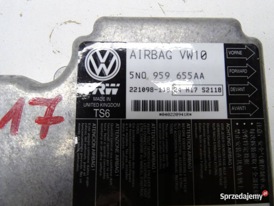MODUŁ STEROWNIK SENSOR AIRBAG VW PASSAT B7 CC Układ elektryczny, zapłon