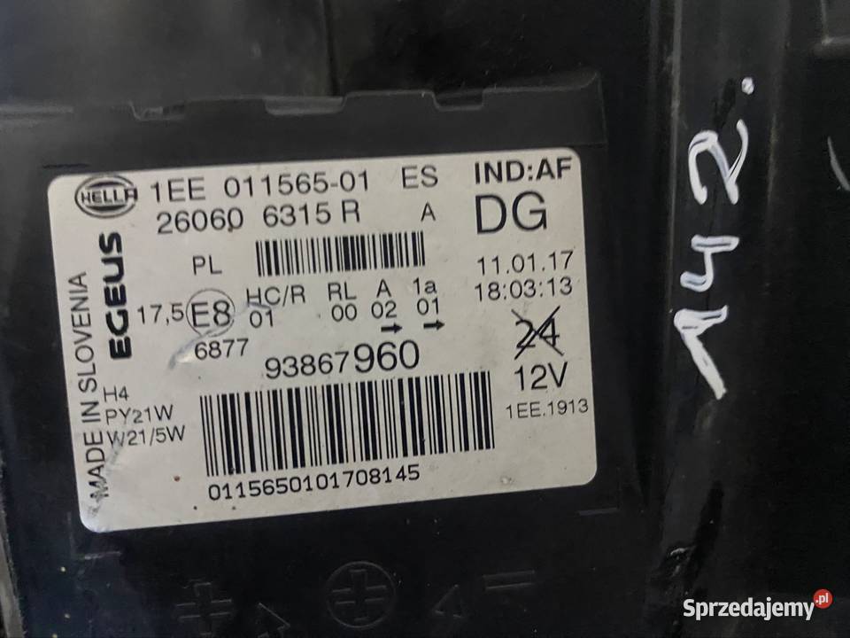 OPEL VIVARO B LAMPA LEWA PRZEDNIA PRZÓD ZWYKŁA śląskie