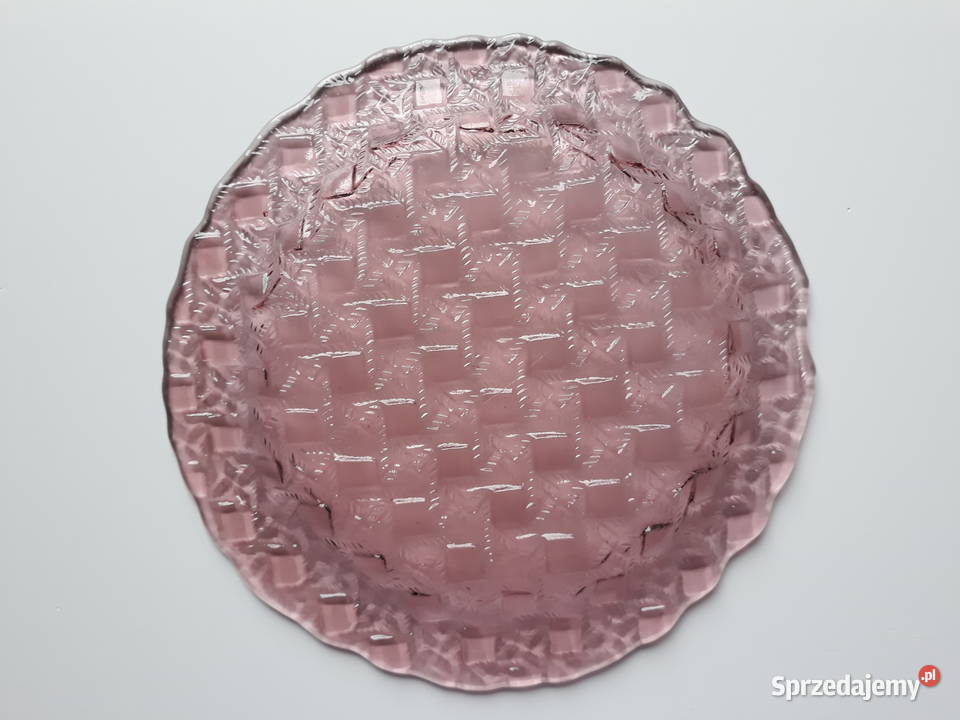 Talerz Kratka Plecionka ok 235 Ząbkowice szkło Dąbrowa Górnicza