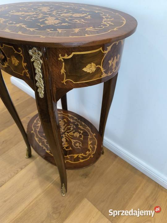 Piękna unikalna konsolka stolik intasjowana Łódź sprzedam