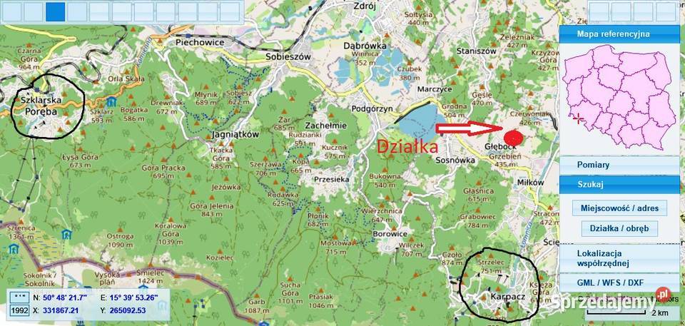 Działka budowlana Głębock Karkonosze 6584m2