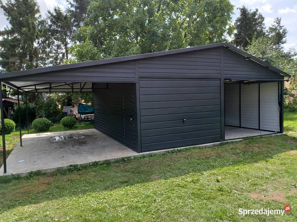GRAFITOWY Garaż Blaszany 9x6 z ZADASZENIEM sprzedam