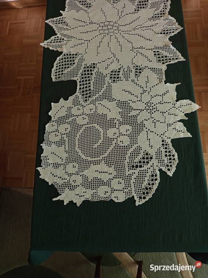 Serweta świąteczna szydełkowa Boże Narodzenie biały Garbów