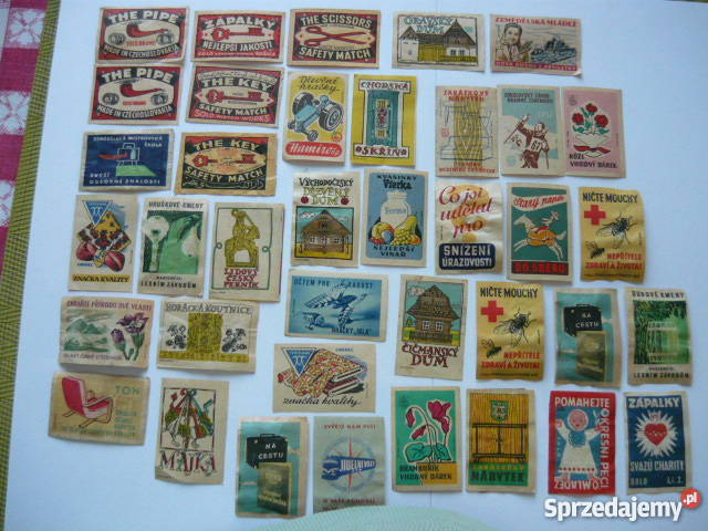 Etykiety zapałczane czeskie Myszków