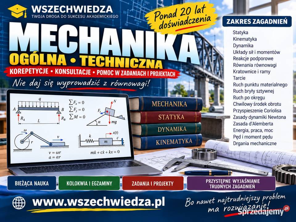 MECHANIKA ogólna techniczna korepetycje Warszawa