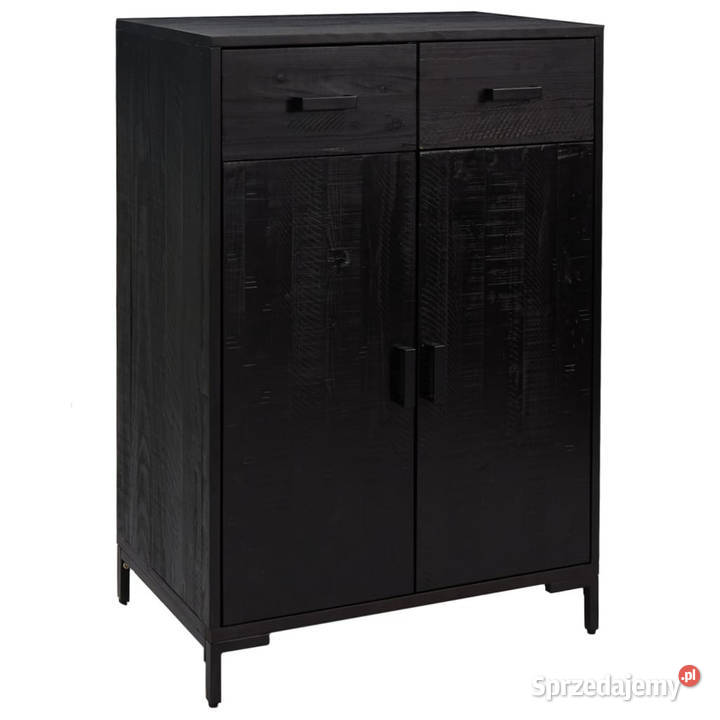 Szafka na buty czarna 75x40x110 drewno sosnowe