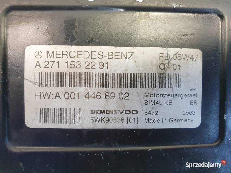 Mercedes W203 18 K STEROWNIK SILNIKA A2711532291 Komputery lubelskie Janów