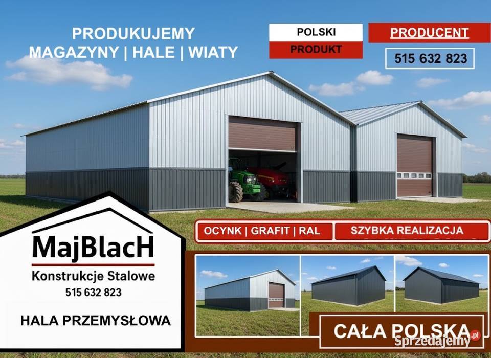 Grafitowy Garaż Blaszany Dwuspadowy RAL Wiata wielkopolskie Poznań