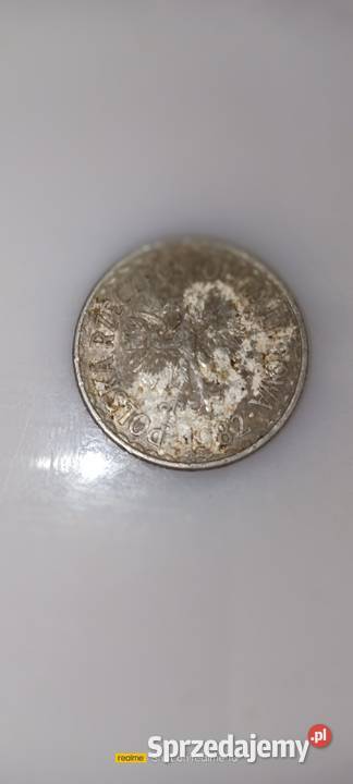 Moneta o nominale 1 z roku 1982 z Płaską Datą Bielawa sprzedam