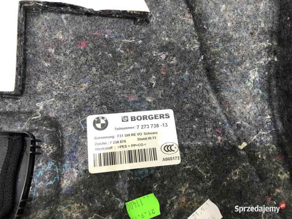 BOCZEK TAPICERKA BAGAŻNIKA PRAWA BMW F31 7273738 osobowe wielkopolskie