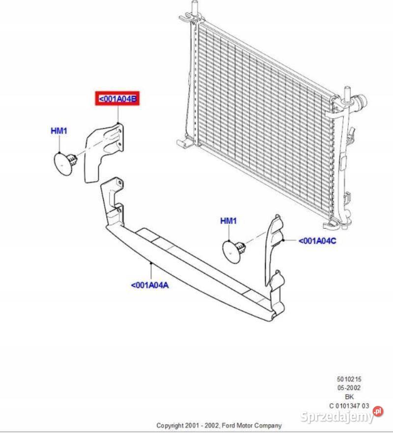 DEFLEKTOR POWIETRZA PRAWY FORD FIESTA 0108 zASO
