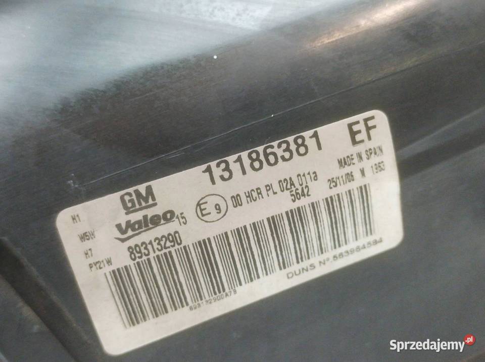 LAMPA PRZÓD LEWA EU 13186381EF Opel Corsa IV