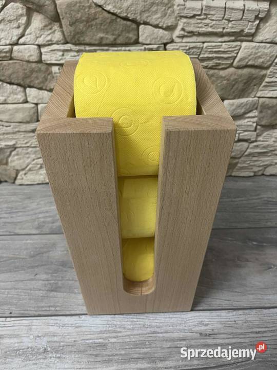 Pojemnik na papier toaletowy stojak drewniany Dębica sprzedam