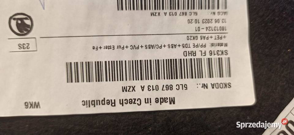 SKODA ENYAQ BOCZEK DRZWI LEWY PRZÓD 5LC867013A dolnośląskie