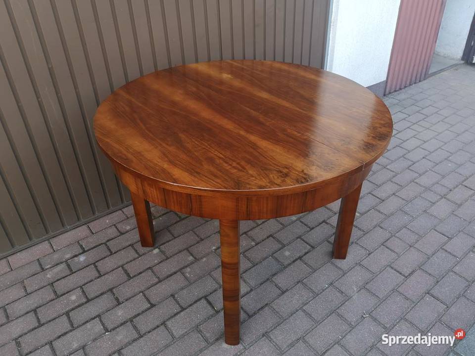 Stół ArtDeco Orzech Okrągły 110 Zgrabny Antyk Swarzędz sprzedam