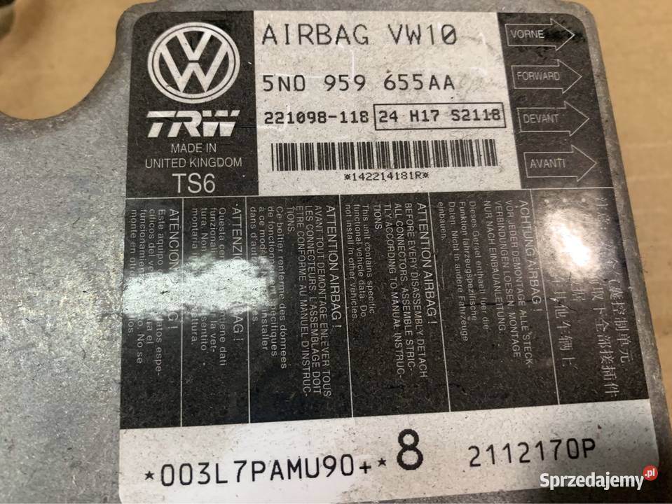 Moduł sensor poduszek airbag 5N0959655AA vw osobowe Szczecin