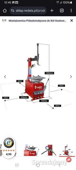 Montażownica do opon kół nowa Morąg