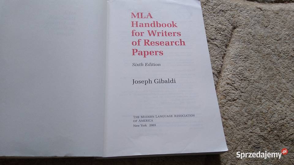 MLA handbook for writers of research papers pomorskie Gdańsk